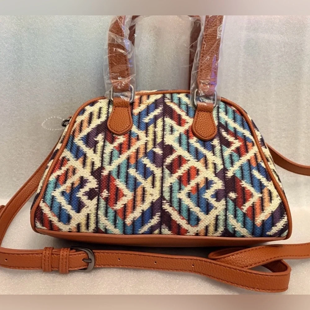 Wrangler Western Aztec Tapestry Satchel Crossbody Bag NWT Boho Rodeo - Picture 12 of 13